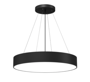 Czarna lampa wisząca Sengo - okrągły płaski klosz 60 cm