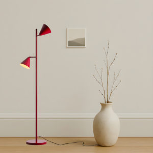 Czerwona lampa stojące Form Red Wine - 2 klosze z regulacją