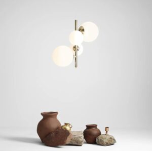 Lampa Bloom 4 - złota lampa wisząca z kulami