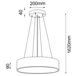 Mała lampa wisząca do sypialni Sengo - wymiary