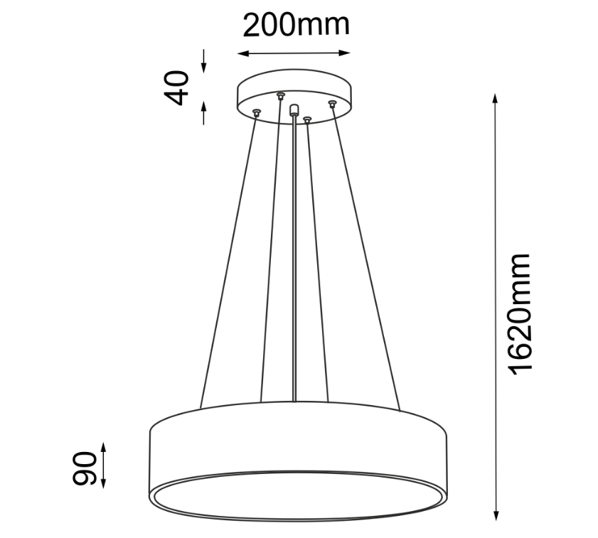 Mała lampa wisząca do sypialni Sengo - wymiary