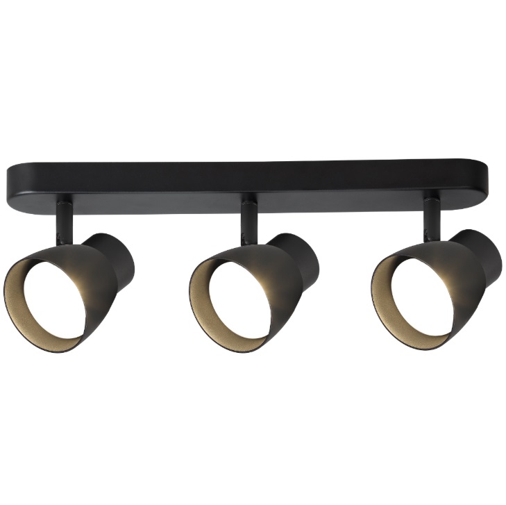 Podłużna lampa sufitowa Dravo 3 - czarna