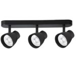 Podłużna lampa sufitowa Dravo 3 - czarne spoty na listwie