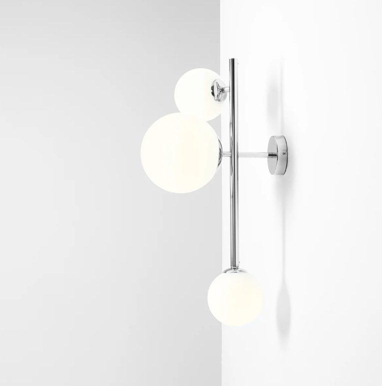 Srebrny kinkiet - lampa sufitowa Dione 3 - do łazienki