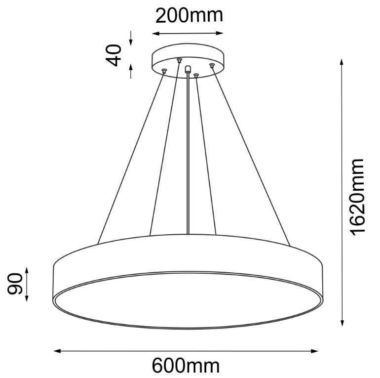 Lampa wisząca do kuchni Sengo - wymiary