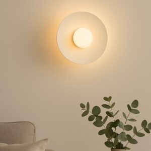 Biały kinkiet okrągły do salonu Bolton LED - płaski dysk