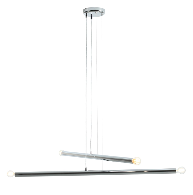 Lampa wisząca srebrna Tubo 4 - poziome rurki tuby