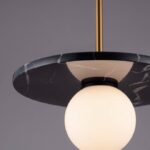 Lampa wisząca z czarnego marmuru Kivra
