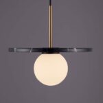 Lampa wisząca z czarnego marmuru Kivra - kamienna