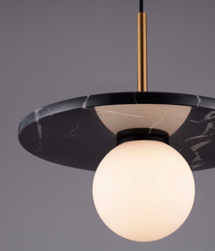 Lampa wisząca z czarnego marmuru Kivra