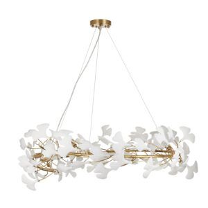 Designerska lampa wisząca Botanika 100 - biało-złota