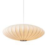 Owalna lampa wisząca w stylu japońskim Silk Flat 50