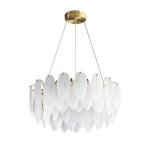 Elegancka lampa wisząca złota Piuma 60 - szklane kryształy