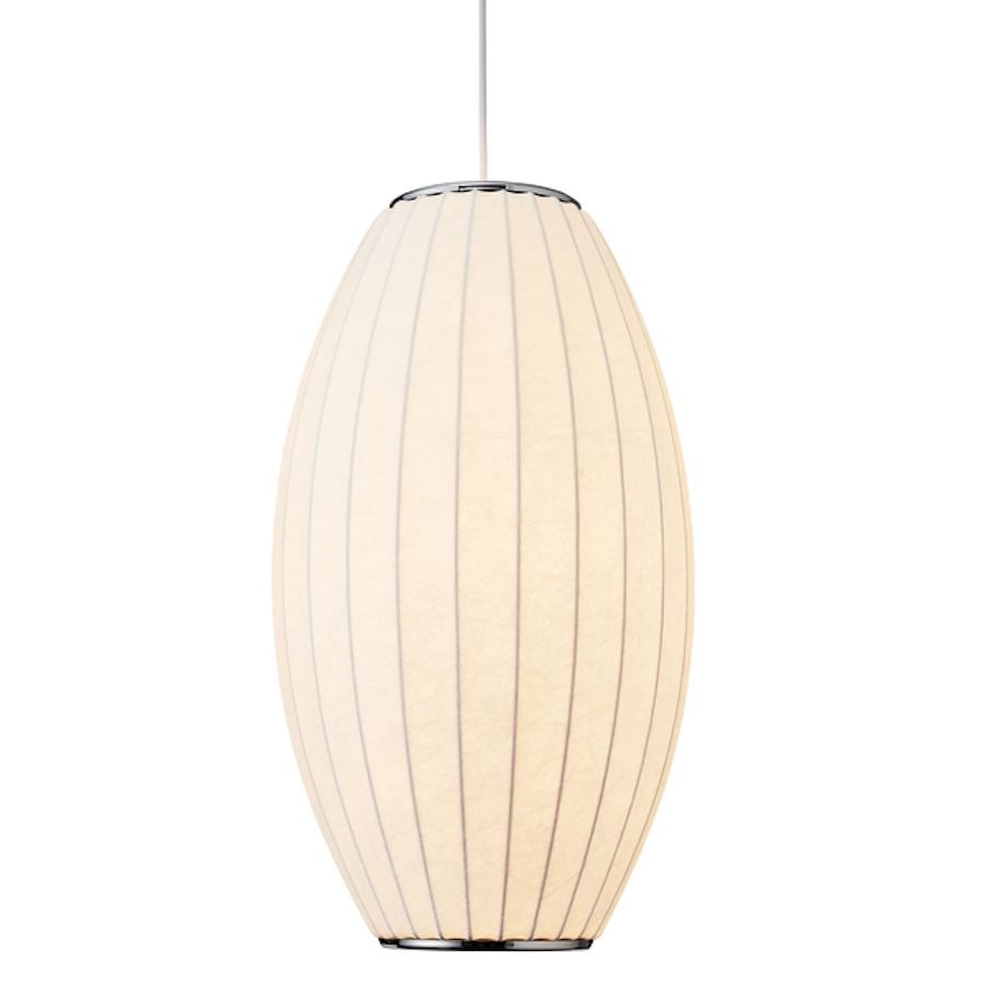 Lampa wisząca z materiałowym abażurem Silk Barrel 60