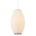 Materiałowa lampa wisząca do salonu Silk Barrel 60