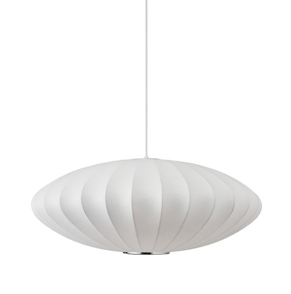 Spłaszczona lampa wisząca w stylu japońskim Silk Flat 50