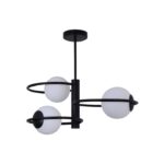 Czarna lampa sufitowa Dorado 3 - białe kule