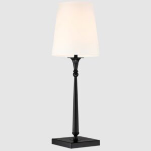 Czarna lampka nocna Austin - biały abażur