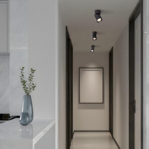 Czarna tuba sufitowa Pointa - na korytarz