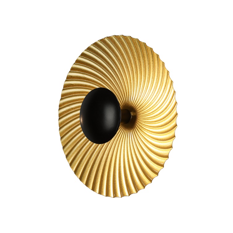 Czarno-złoty kinkiet Sola 25 - okrągły