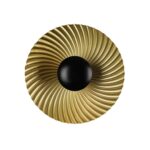 Czarno-złoty kinkiet do salonu Sola 25 - okrągły