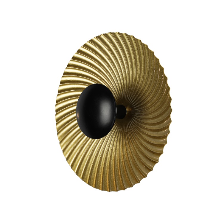 Czarno-złoty kinkiet do salonu Sola 25 - światło pośrednie