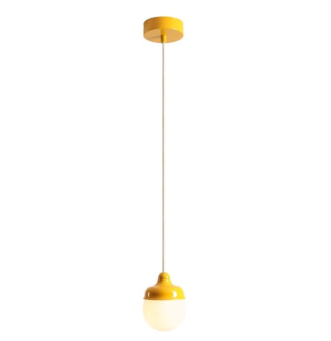 Mała żółta lampa wisząca Fala XS - retro