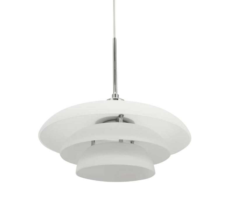 Piękna lampa wisząca z białego szkła AVA - 31 cm