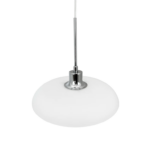 Szklana lampa wisząca AVA - biała 31 cm