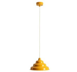 Żółta lampa wisząca w stylu retro Fala M - stożek