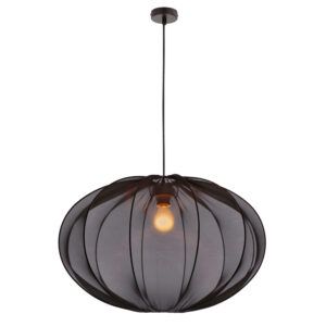 Czarna lampa wisząca Mellow 60 - abażur z siatki