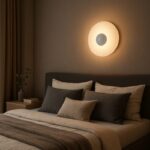 Biały kinkiet dekoracyjny do sypialni Sola 25 - muszla