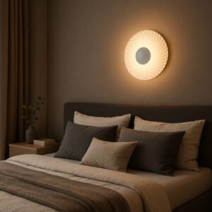 Biały kinkiet dekoracyjny do sypialni Sola 25 - muszla