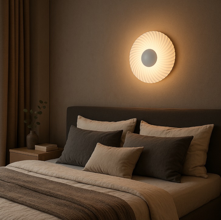 Biały kinkiet dekoracyjny do sypialni Sola 25 - muszla