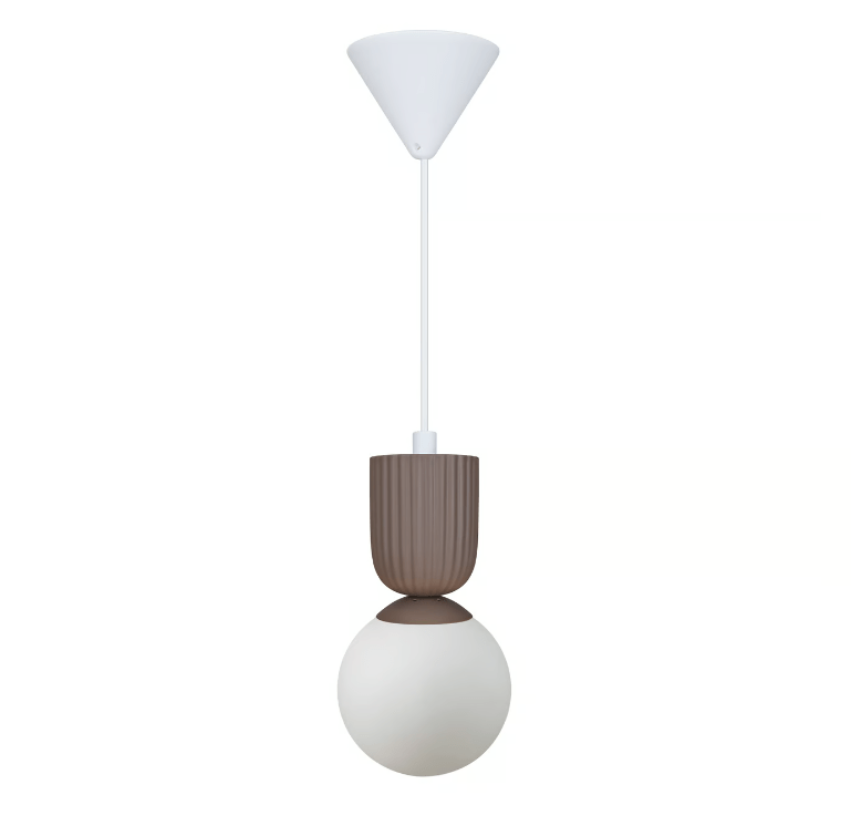 Brązowa lampa wisząca kulka Sadie 15 cm - ceramiczna