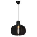 Czarna drewniana lampa wisząca Hazo 43 cm - ozdobna