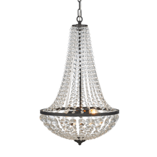 Czarny żyrandol glamour Island 40 cm - wiszące kryształki