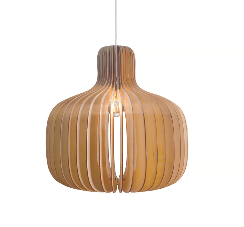 Drewniana lampa wisząca Hazo 43 cm - skandynawska