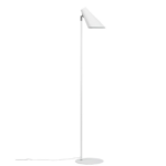 Elegancka lampa podłogowa Cale - biała, srebrny detal