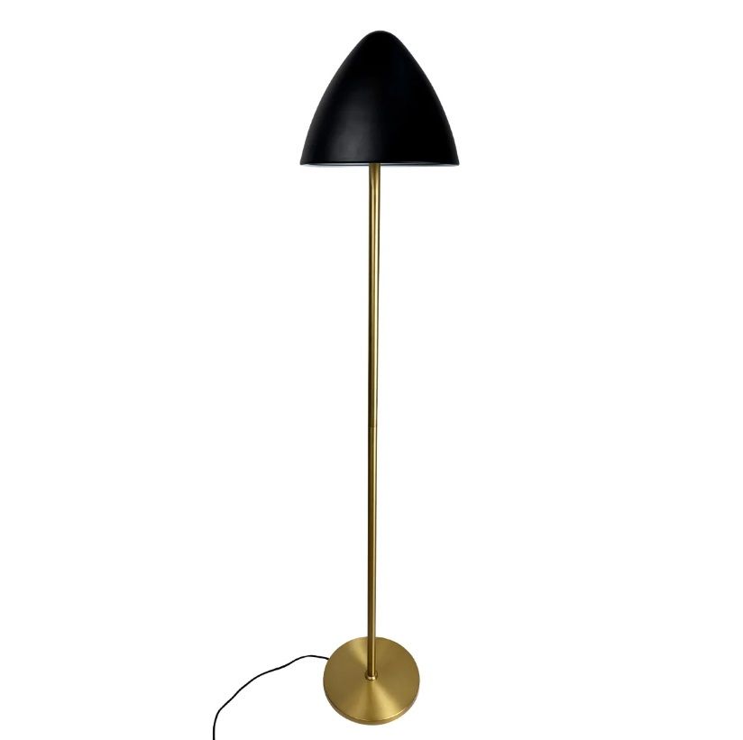 Elegancka lampa podłogowa Oulu - złoto czarna