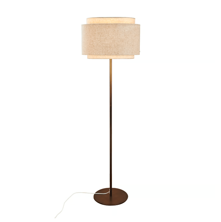 Elegancka lampa podłogowa Takai - beżowy abażur