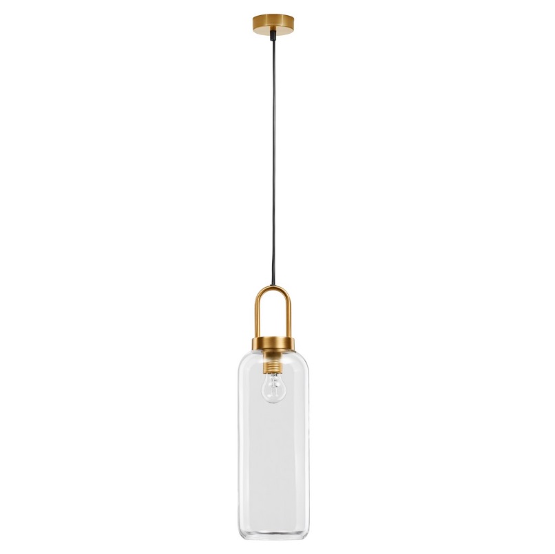 Klasyczna lampa wisząca Quina 15 - smukły bezbarwny klosz