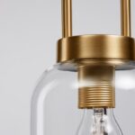 Klasyczna złota lampa wisząca Quina 15 - szkło bezbarwne