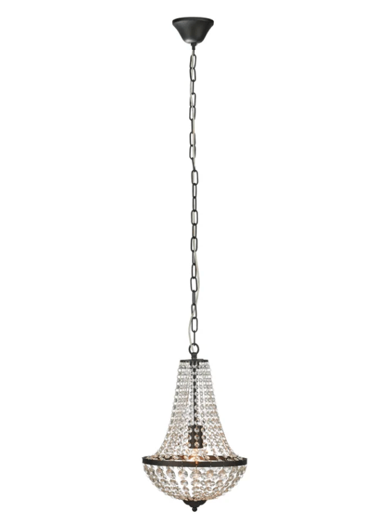 Kryształowa lampa wisząca art deco Island 30 cm - czarna