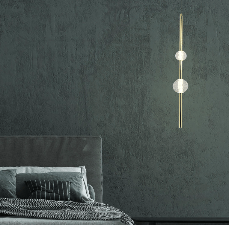 Lampa wisząca do sypialni Vaku - ozdobna w stylu art deco