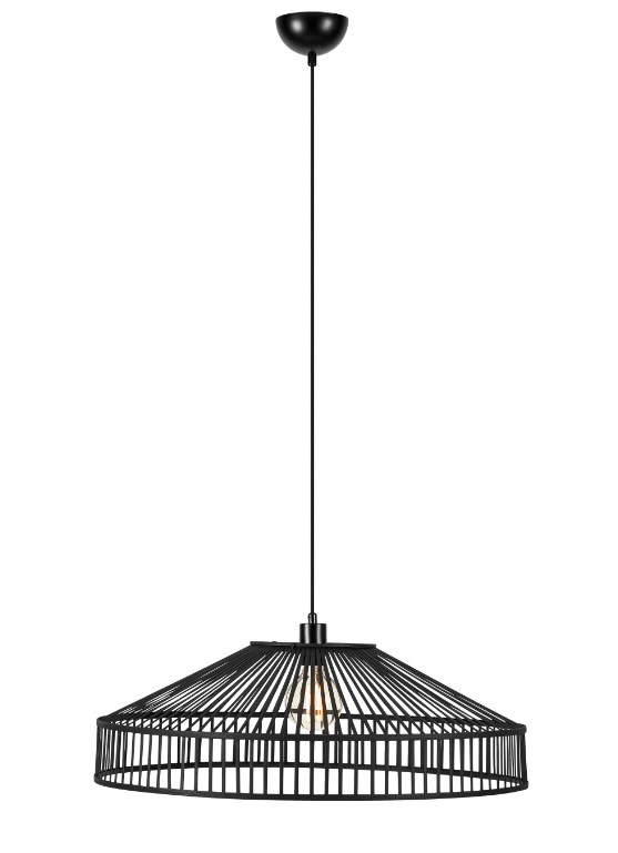 Lampa wisząca z czarnego bambusa Tapa 75 - wykonana ręcznie