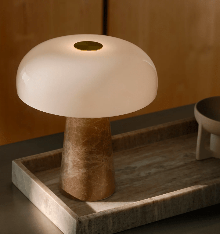 Lampka stołowa z marmuru Glossy Mini - DFTP - beżowa