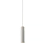 Minimalistyczna lampa wisząca Tilo - biała tuba z drewnem