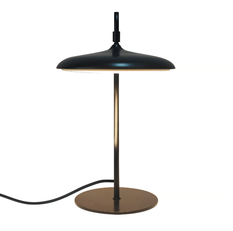 Nowoczesna lampa stołowa Artist LED - DFTP - płaska, czarna