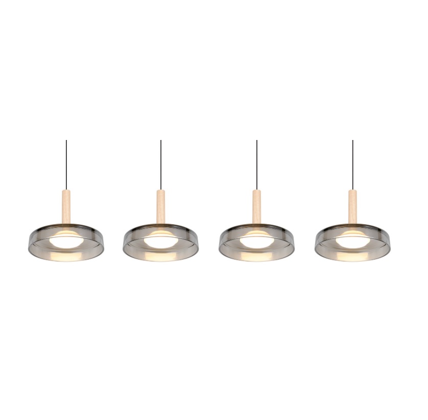 Podłużna lampa wisząca Celeste 4 LED - płaskie klosze